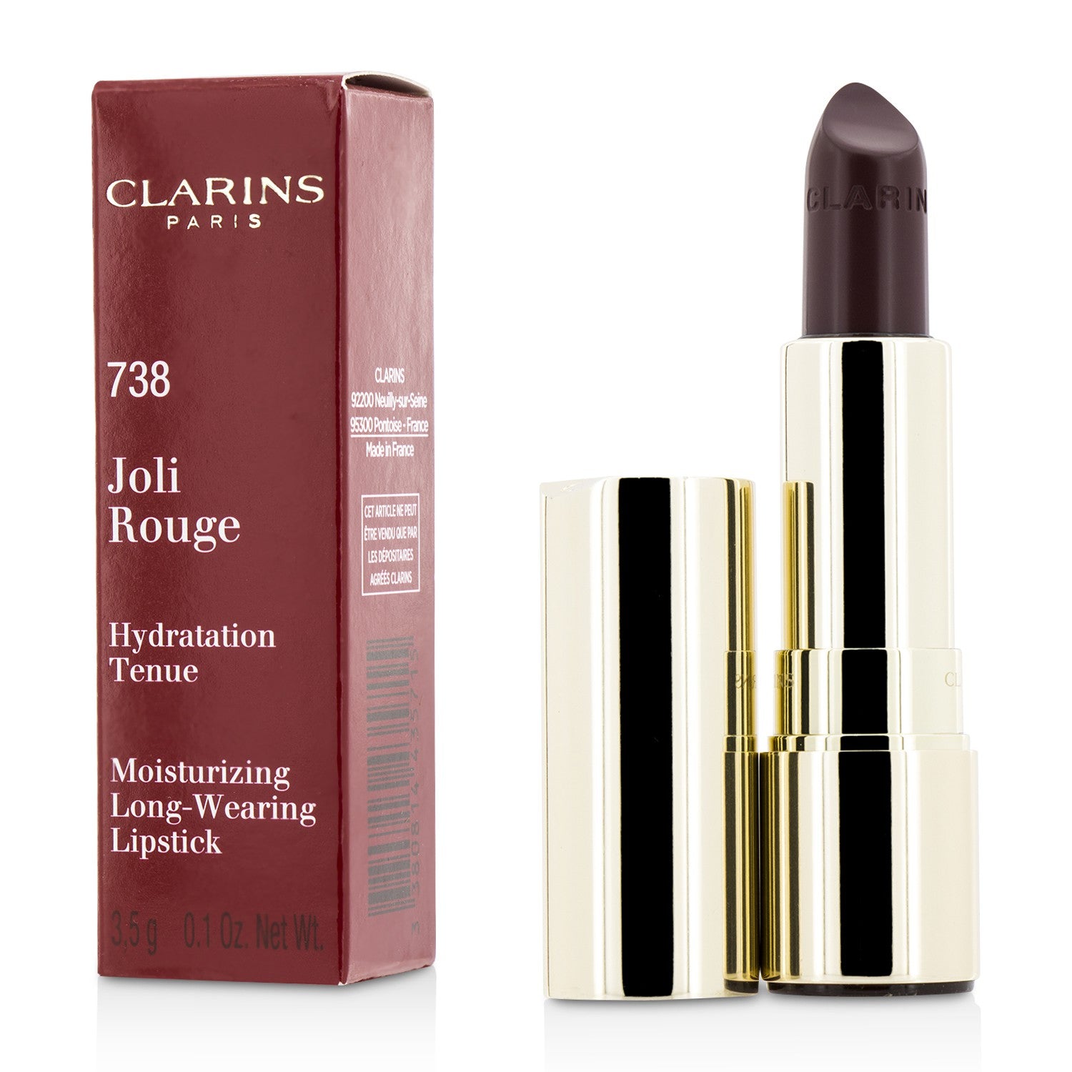 Clarins/クラランス+ジョリ ルージュ (ロング ウェアリング モイスチャライジング リップスティック)+3.5g/0.1oz+# 738 Royal Plum ブランドコスメ